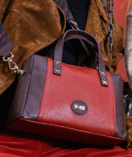 Bauletto in pelle bicolor MBRC