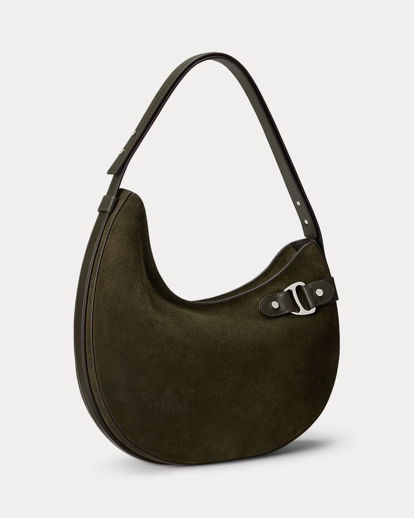 Borsa a spalla Tasha grande in camoscio