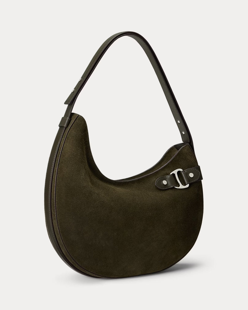 Borsa a spalla Tasha grande in camoscio